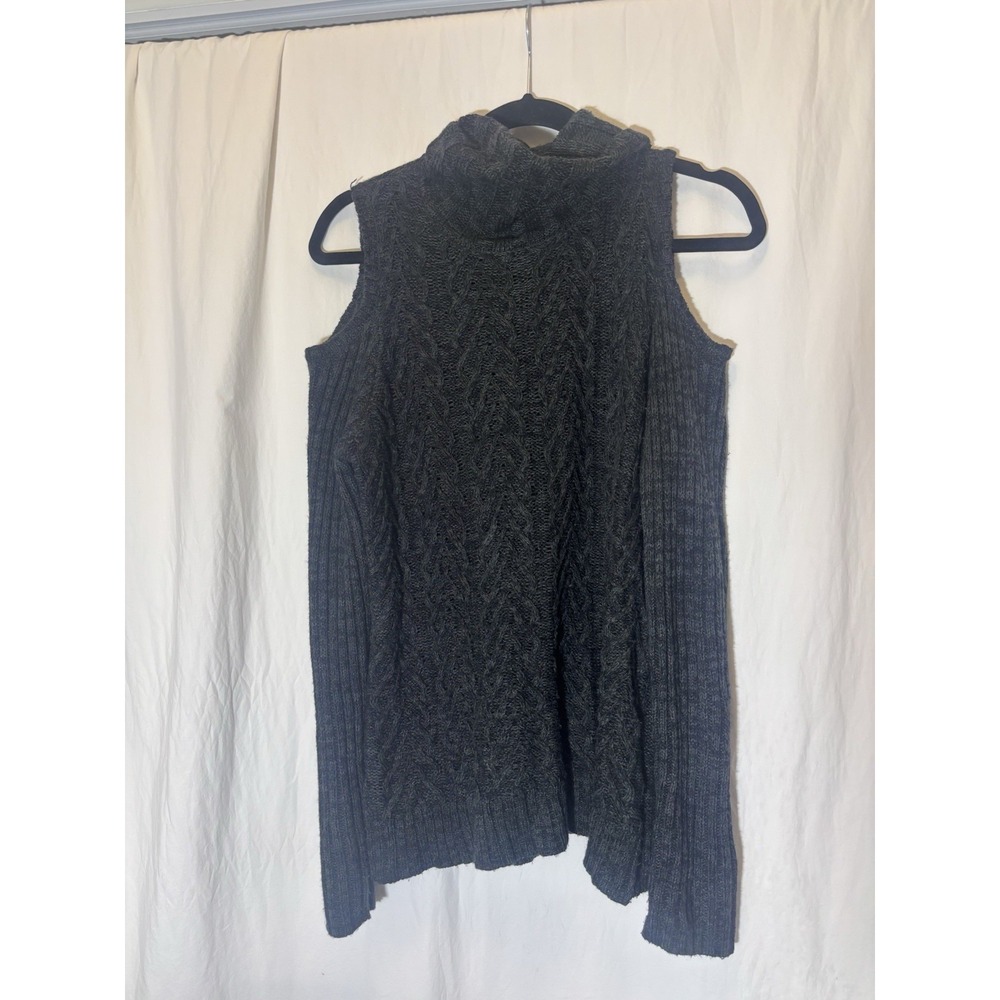 Faded Glory Sweater Womens Large Top Long Sleeve Cold Shoulder Cowl Neck Z13‎
